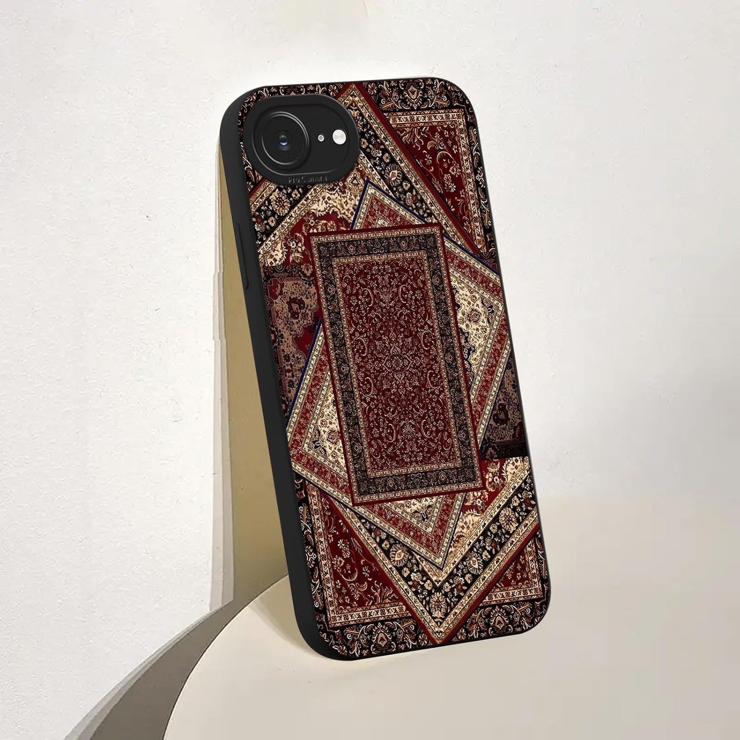 iPhone 16e/iPhone 17e 6.1 Phone Case. Retro Persian Carpet Oriental Rug Aesthetics Print TPU Shockproof Full-Body Protective Case Cover Funda