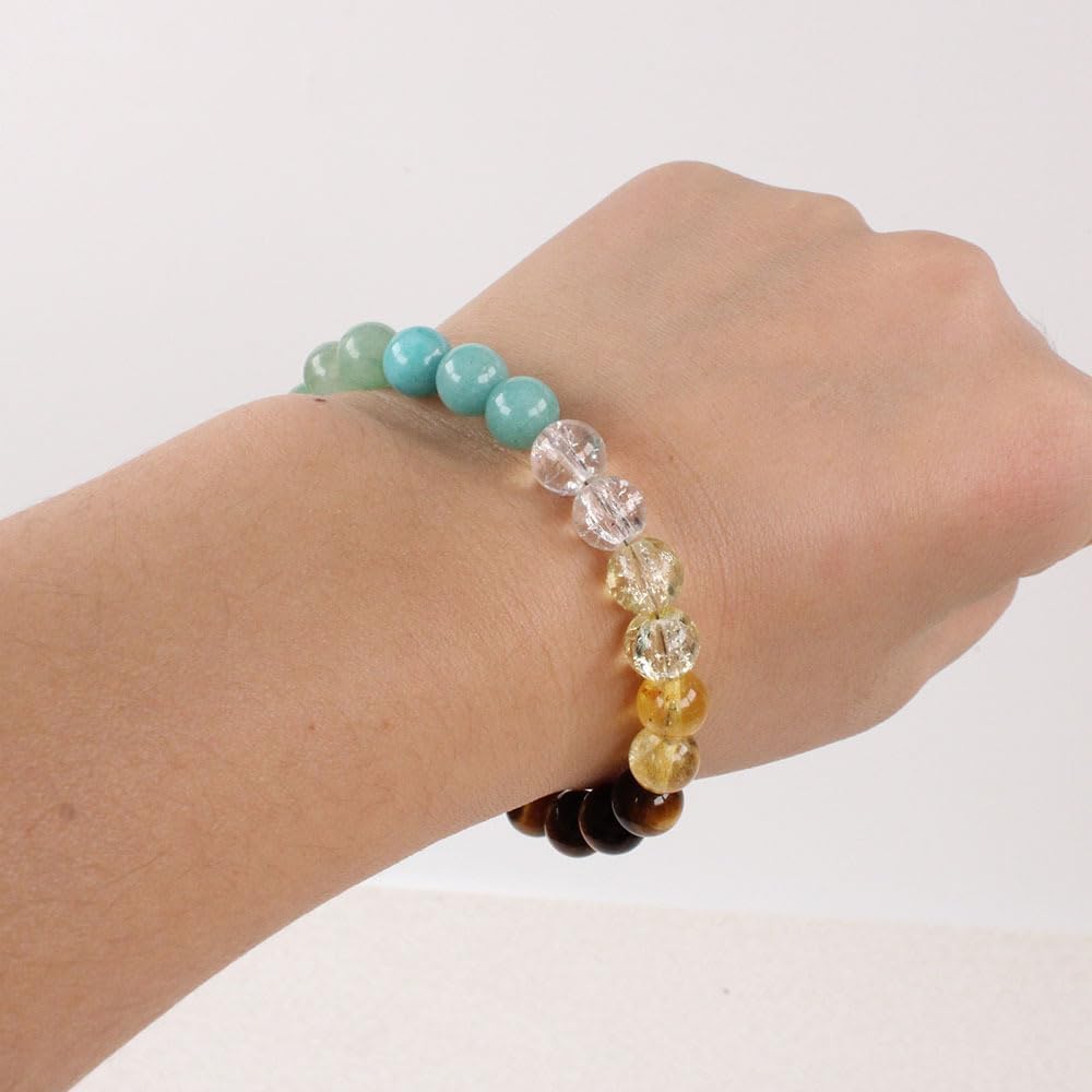 Natural Stone Beaded Bracelets for Women Men - 8MM Semi-Precious Stones Bracelets