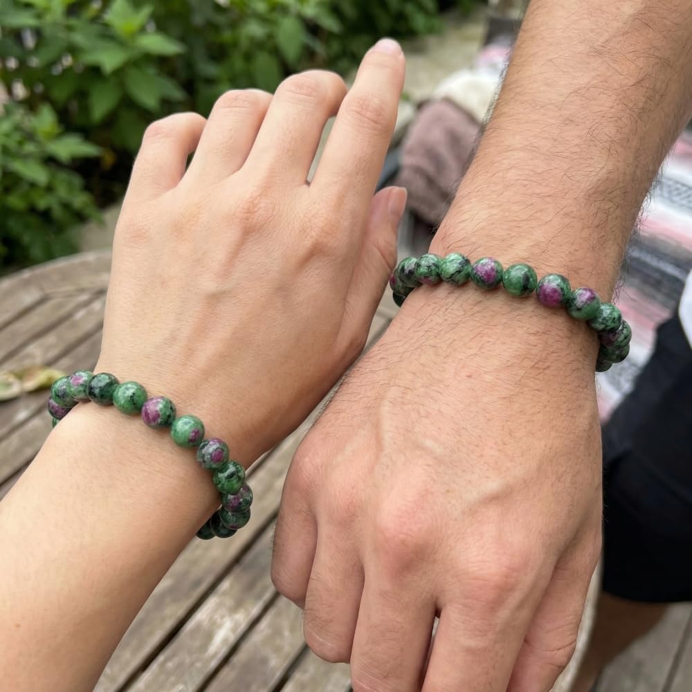 Natural Stone Beaded Bracelets for Women Men - 8MM Semi-Precious Stones Bracelets