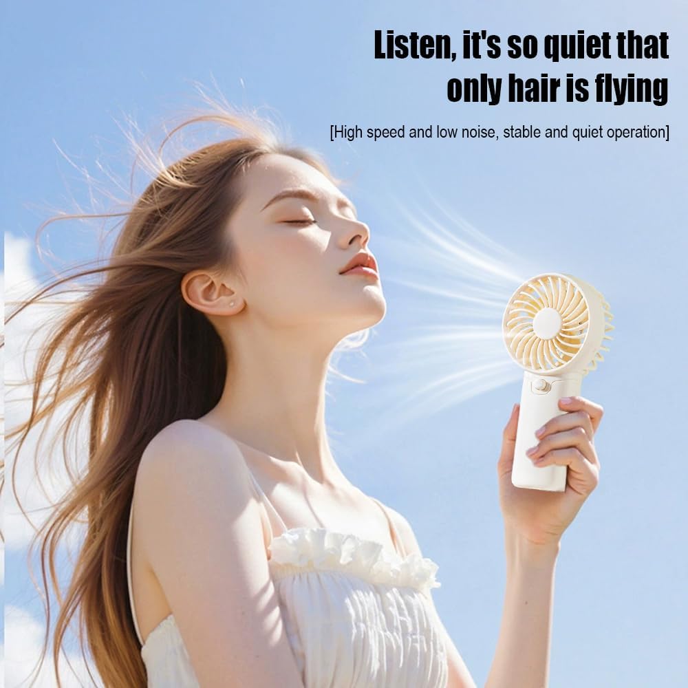 Mini Portable Fan. Personal Desktop Handheld Fan for Outdoor. Travel. Office. Hiking and Camping - (Batteries Not Included)
