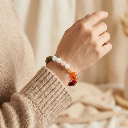 Natural Stone Beaded Bracelets for Women Men - 8MM Semi-Precious Stones Bracelets