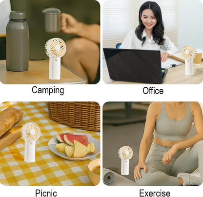Mini Portable Fan. Personal Desktop Handheld Fan for Outdoor. Travel. Office. Hiking and Camping - (Batteries Not Included)