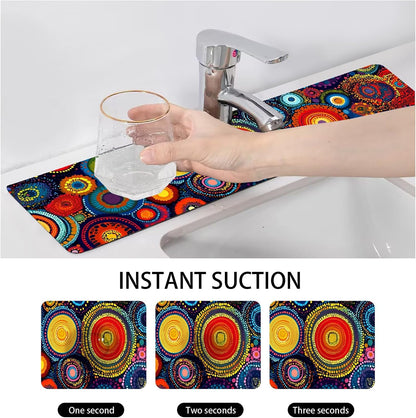 Sinkmat Absorbing Mat. Fast Drying Splash Guard for Kitchen & Bathroom - Non-Slip Water Absorbing Drying Pad Behind Faucet