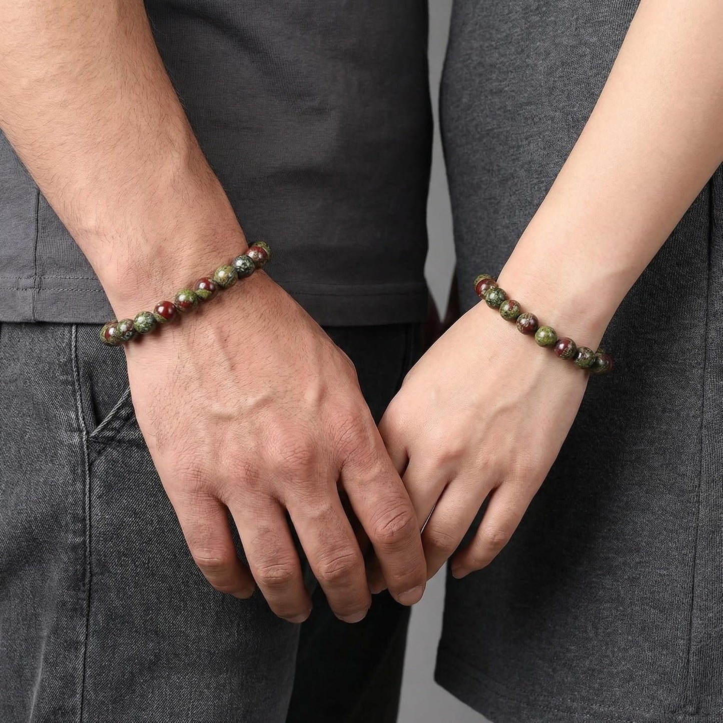 Natural Stone Beaded Bracelets for Women Men - 8MM Semi-Precious Stones Bracelets