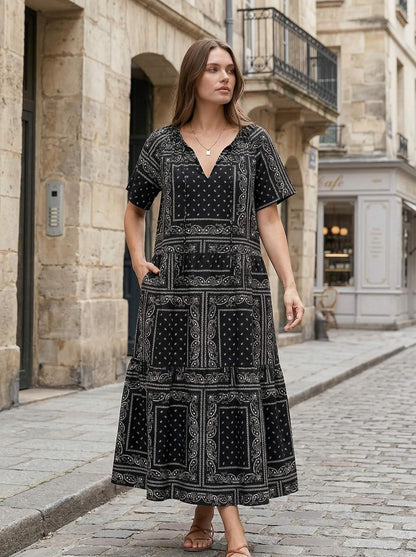 Womens 2026 Summer Maxi Dresses Short Sleeve Boho Beach Shirt Dresses Loose Vacation Outfits Sundresses