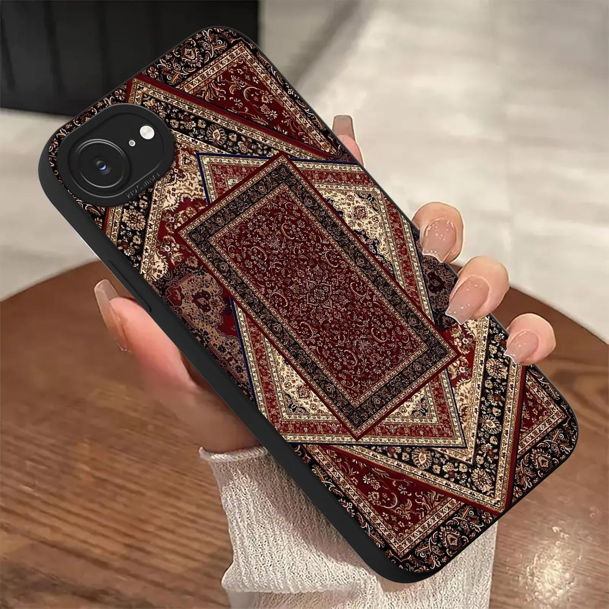 iPhone 16e/iPhone 17e 6.1 Phone Case. Retro Persian Carpet Oriental Rug Aesthetics Print TPU Shockproof Full-Body Protective Case Cover Funda