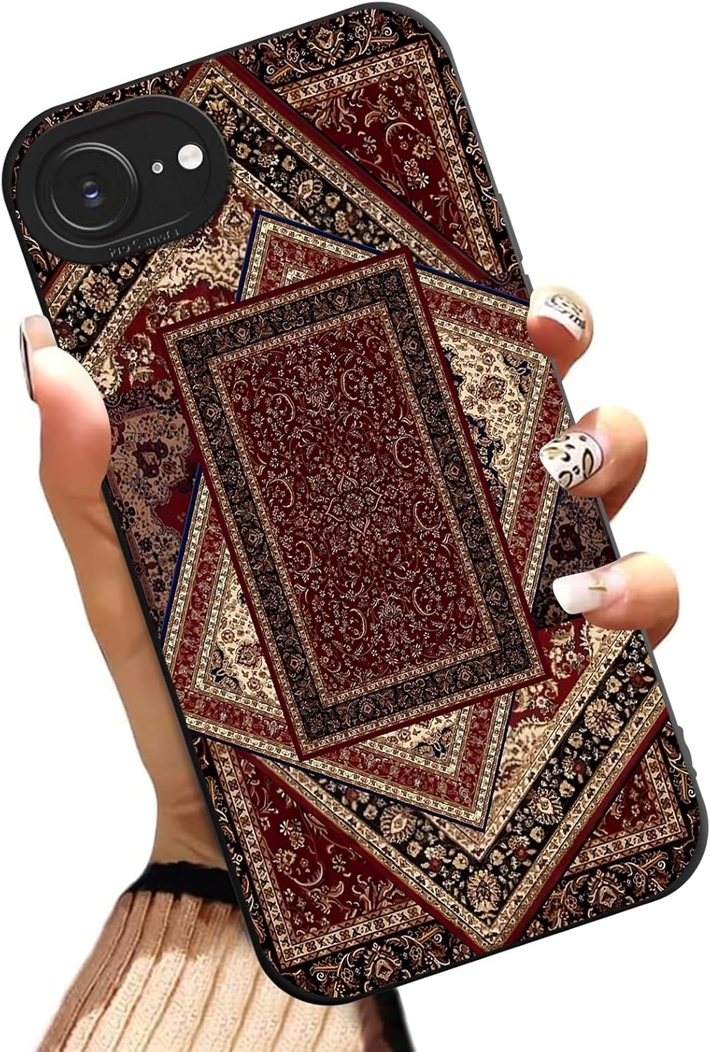 iPhone 16e/iPhone 17e 6.1 Phone Case. Retro Persian Carpet Oriental Rug Aesthetics Print TPU Shockproof Full-Body Protective Case Cover Funda