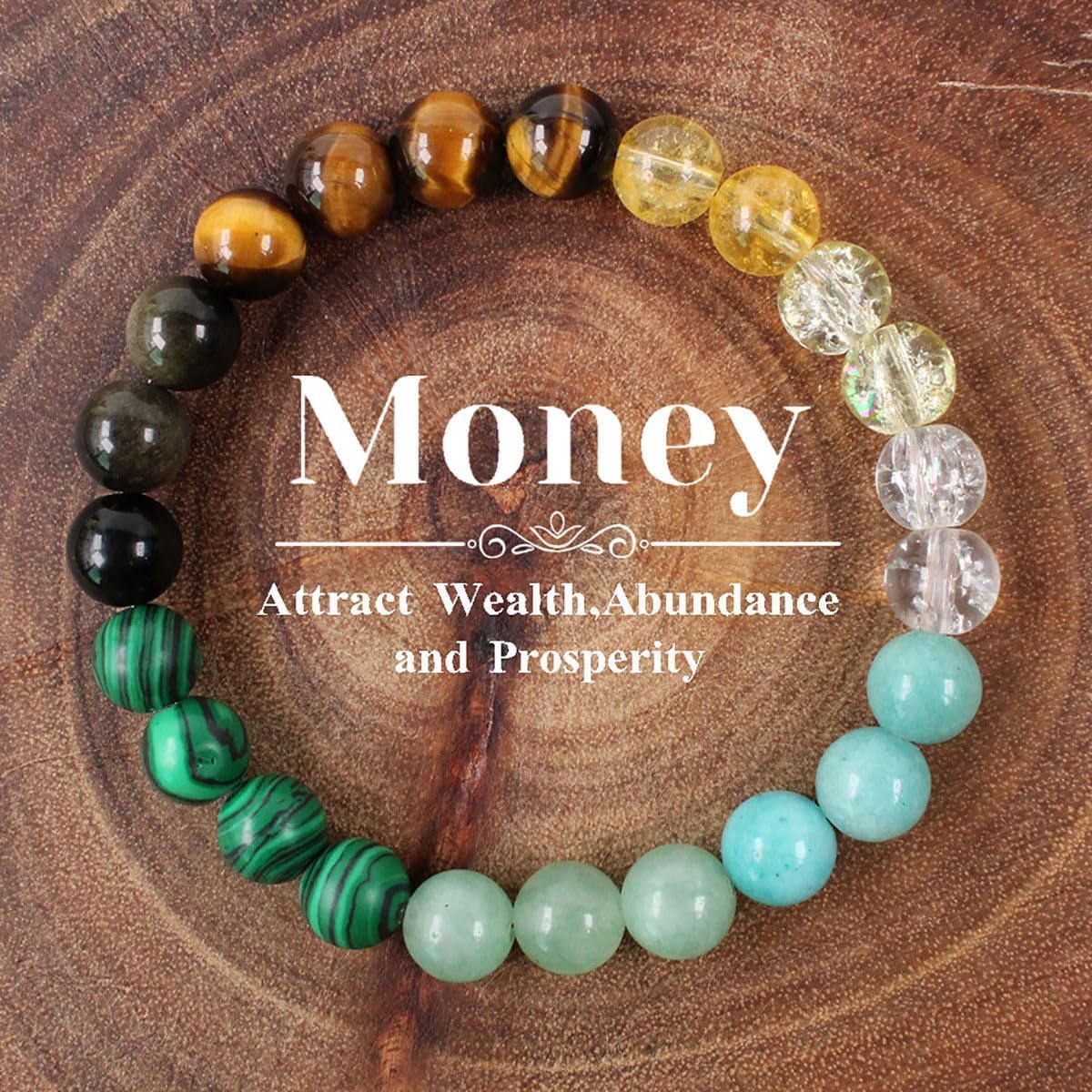 Natural Stone Beaded Bracelets for Women Men - 8MM Semi-Precious Stones Bracelets