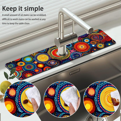 Sinkmat Absorbing Mat. Fast Drying Splash Guard for Kitchen & Bathroom - Non-Slip Water Absorbing Drying Pad Behind Faucet