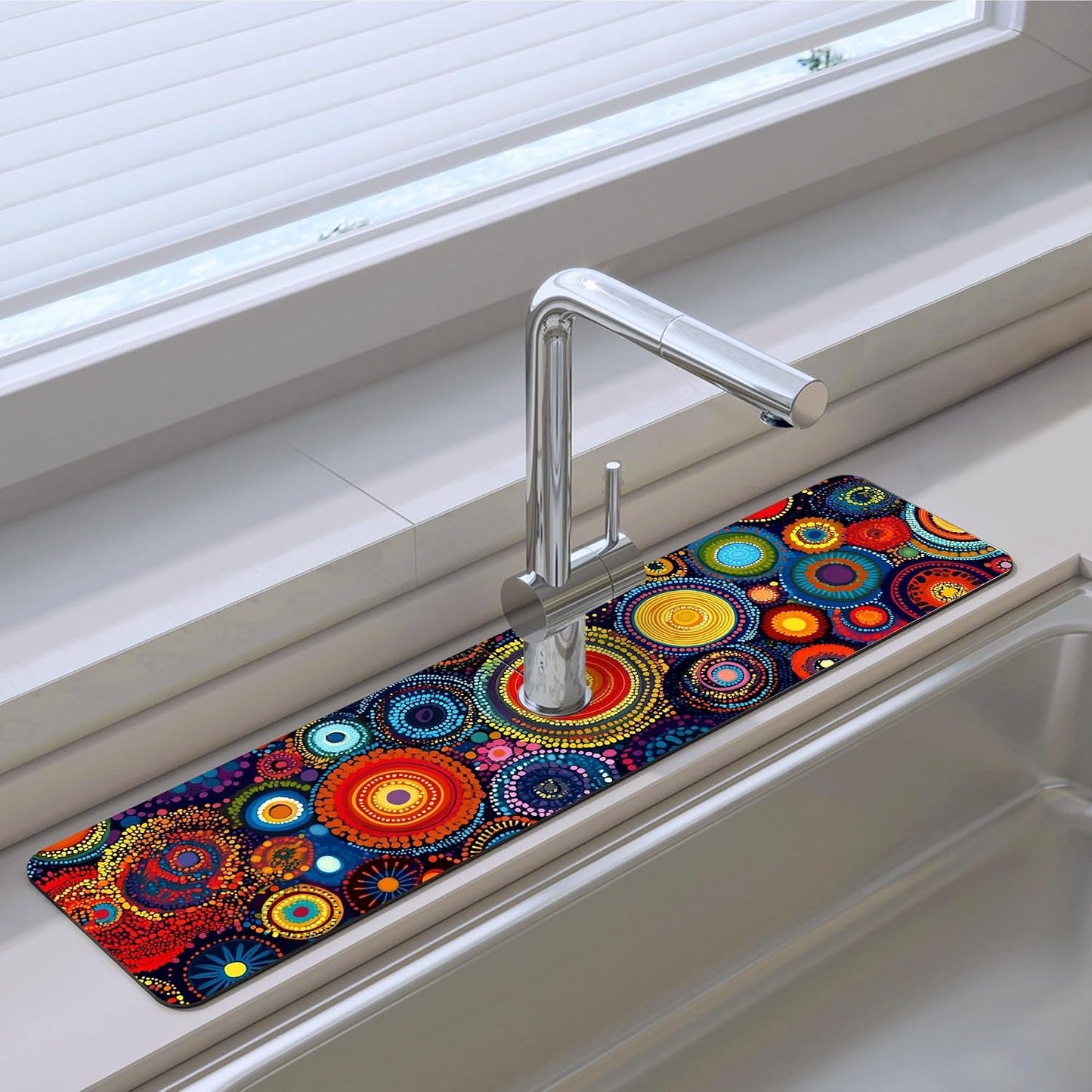 Sinkmat Absorbing Mat. Fast Drying Splash Guard for Kitchen & Bathroom - Non-Slip Water Absorbing Drying Pad Behind Faucet